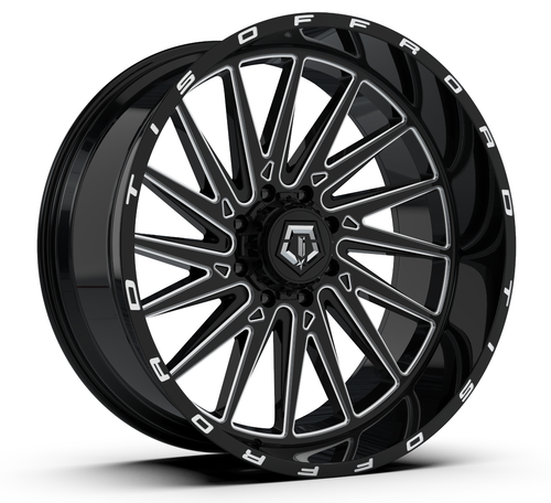 26" TIS 547BM Gloss Black Milled Accents Wheel 26x14 8x6.5 (8x165.1) -76mm Rim