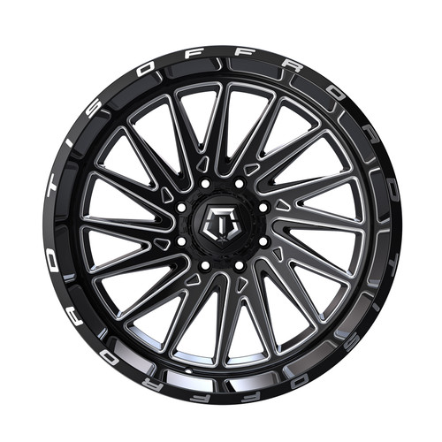 20" TIS 547BM Gloss Black Milled Accents Wheel 20x9 8x180 18mm Offroad Truck Rim For Chevy GMC