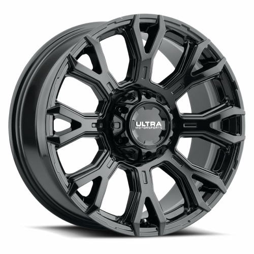 20" Ultra 123BK Scorpion Gloss Black 20x9 8x6.5 18mm For Chevy GMC Ram Ford Rim