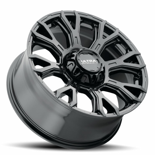 20" Ultra 123BK Scorpion Gloss Black 20x9 8x6.5 18mm For Chevy GMC Ram Ford Rim