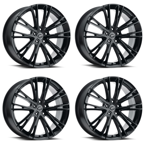 Set 4 17" Platinum 458BK Prophecy Gloss Black 17x8 Wheels 5x100 35mm Rims