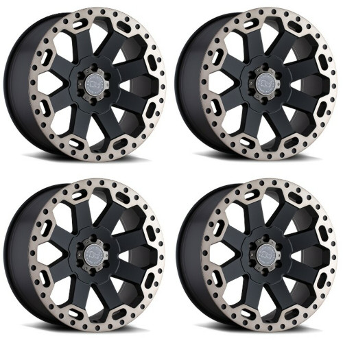Set 4 20" Black Rhino Warlord 20x9 8x6.5 12mm Black W  Machined Tint Wheels