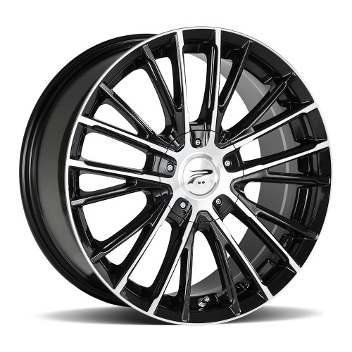 Set 4 18" Platinum 437U Genesis Black Diamond Cut 18x8 Wheels 5x108 5x4.5 40mm