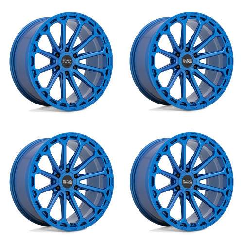 Set 4 Black Rhino Kaizen 20x9.5 6x5.5 Dearborn Blue Wheels 20" 12mm Rims