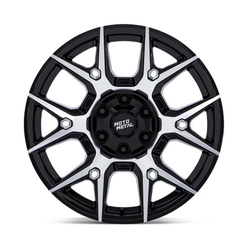 17" Moto Metal MO813 Mason 17x8.5 6x5.5 0mm Gloss Black Machined Face Truck Rim Offroad Wheel