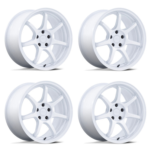 Set 4 18" Rotiform RC208 BPU 18x8.5 5x4.5 45mm Gloss White Sedan Coupe SUV Rims Wheels