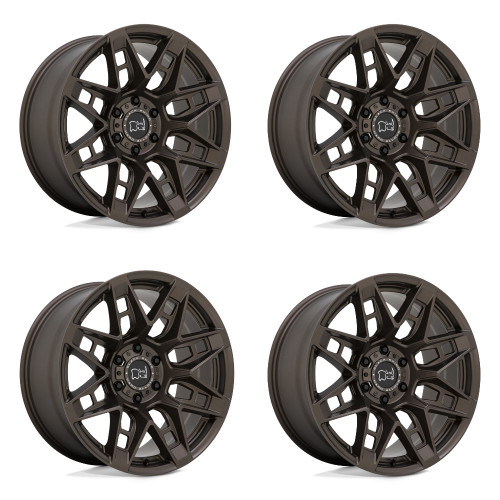 Set 4 Black Rhino Caprock 20x9.5 6x5.5 Matte Bronze Wheels 20" -18mm Rims