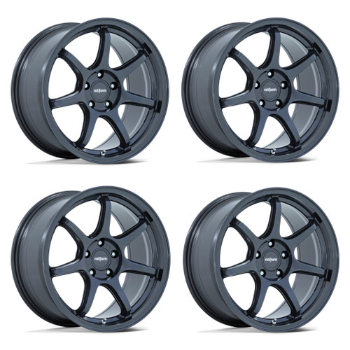 Set 4 19" Rotiform RC208 BPU 19x9.5 5x100 40mm Gloss Blue Gray Sedan Coupe Rims Car Wheels