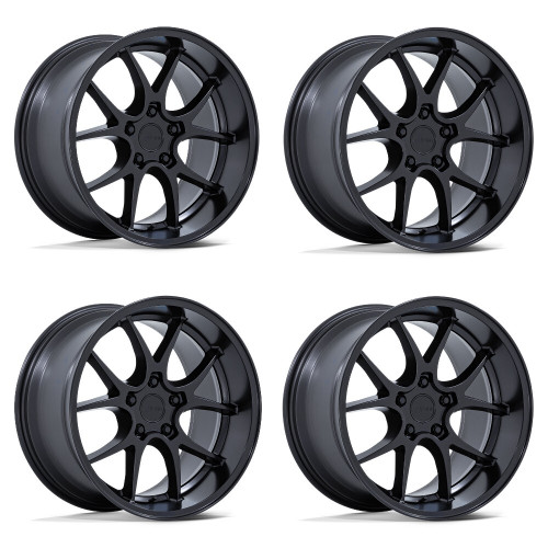 Set 4 18" Rotiform RC207 LTN-J 18x10.5 5x120 25mm Matte Black Sedan Coupe Wheels Car Rims