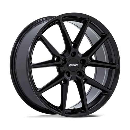 Set 4 19" Petrol PE002 P1E 19x8 5x4.25 40mm Gloss Black Wheels Sedan Coupe Rims