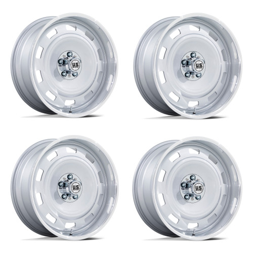 Set 4 17" US Mag UC143 Scottsdale 17x9 5x5 -12mm Silver Diamond Cut Lip Wheels