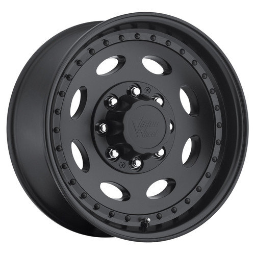 Set 4 19.5" Vision HD 81 Heavy Hauler Matte Black Wheels 19.5x7.5 8x170 Rims 0mm
