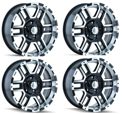 Set 4 17" Ion 179 17x8 Black Machined 6x5.5 Wheels 10mm Rims