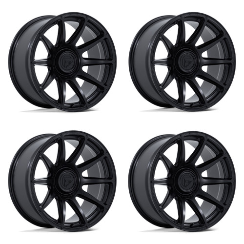 Set 4 20" Fuel FC906 Halo Blackout 20x9 Wheels 5x5 5x5.5 1mm Offroad Truck Rims