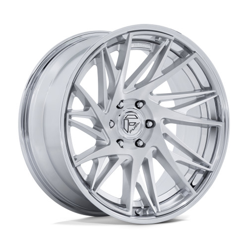Set 4 22" Fuel FC405 Dynamo Gloss Silver Brushed Chrome Lip 22x9.5 6x5.5 20mm Rims Offroad Truck SUV Wheels