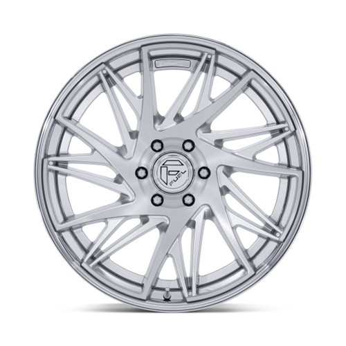 20" Fuel FC405 Dynamo Gloss Silver Brushed Chrome Lip 20x9 Wheel 6x5.5 1mm Rim