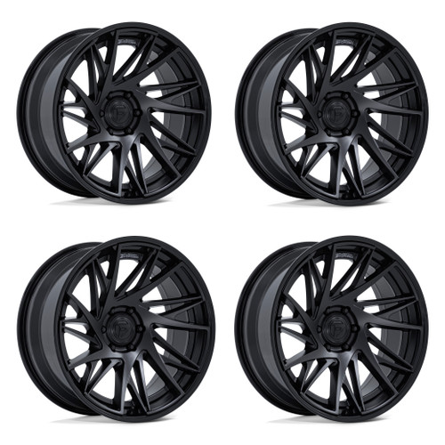 Set 4 22" Fuel FC405 Dynamo Matte Black Gloss Black Lip 22x9.5 6x5.5 20mm Rims