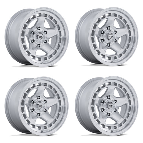 Set 4 17" Fuel FC894 Core Hyper Silver Machined Face 17x8.5 Wheels 6x135 0mm Rims Offroad Truck SUV Wheels