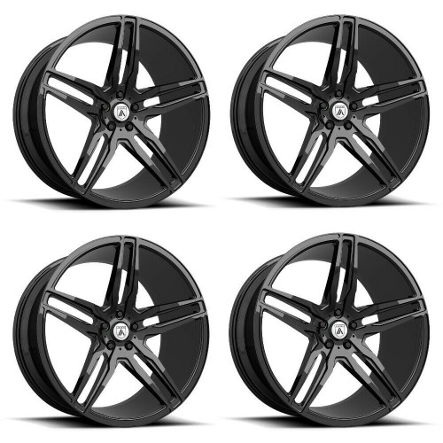Set 4 Asanti Black ABL-12 Orion 22x10.5 5x115 Gloss Black Wheels 22" 25mm Rims