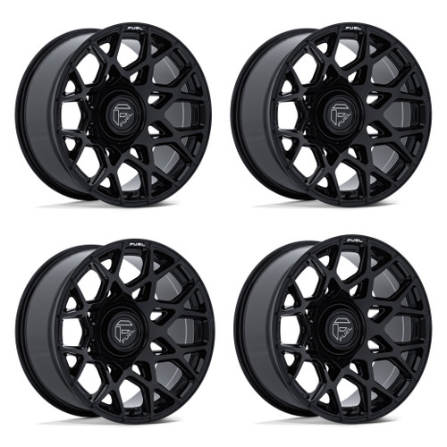 Set 4 20" Fuel FC907 Heist Gloss Black 20x9 Wheels 6x135 6x5.5 1mm Offroad Rims Truck SUV Wheels