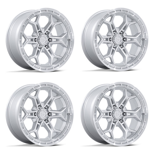 Set 4 20" Fuel FC896 Heathen Gloss Silver W/ Machined Face 20x9 6x135 1mm Wheels Offroad Truck SUV Rims