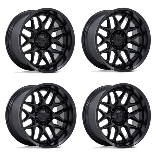 Set 4 20" Fuel FC904 Lynx Blackout 20x10 Wheels 6x5.5 (6x139.7) -18mm Truck Rims Lifted Offroad Wheels