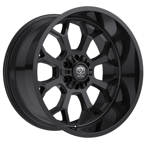 22" Edge Off Road 301B Gloss Black Wheel 22x12 5x5 5x5.5 -44mm Lifted Truck Rim