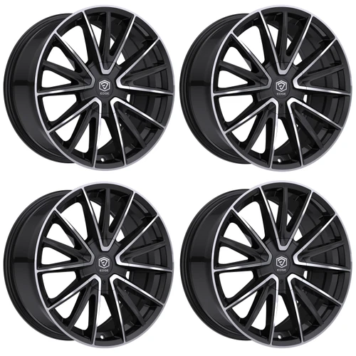 Set 4 17" Edge Street 353MB Black Machined Face 17x7.5 5x4.5 5x120 40mm Wheels