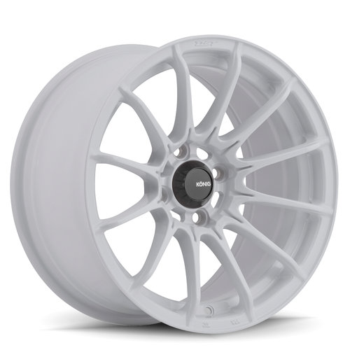 Set 4 15" Konig 39W Dial In Gloss White 15x7 Wheels 4x100 35mm Racing Street Rims