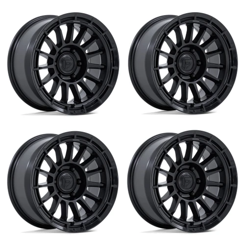 Set 4 17" Fuel FC905 Ascend Matte Black Gloss Black Lip 17x9 6x5.5 -12mm Wheels Offroad Truck SUV Rims