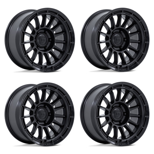 Set 4 17" Fuel FC905 Ascend Matte Black Gloss Black Lip 17x9 6x5.5 1mm Wheels