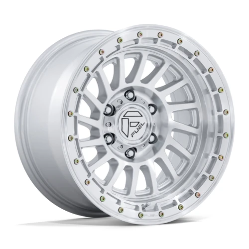 17" Fuel FC897 Havoc Gloss Silver Machined Face 17x9 Wheel 5x5 (5x127) -12mm Rim Lifted Offroad Truck Wheel