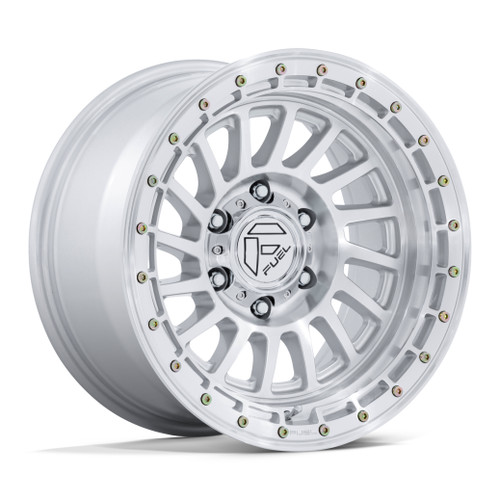 Set 4 17" Fuel FC897 Havoc Gloss Silver Machined Face 17x9 Wheels 5x5 -12mm Rims Lifted Offroad Truck Wheels