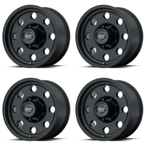 Set 4 American Racing AR172 Baja 17x9 8x6.5 Satin Black Wheels 17" -12mm Rims