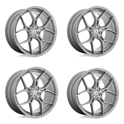 Set 4 Asanti Black ABL-37 Monarch 22x10.5 5x120 Titanium Brushed Wheels 22" 40mm