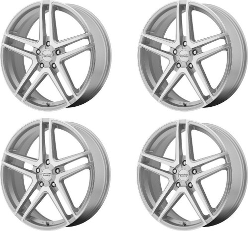 Set 4 American Racing AR907 17x7.5 5x4.5 Silver Machine Face Wheels 17" 42mm