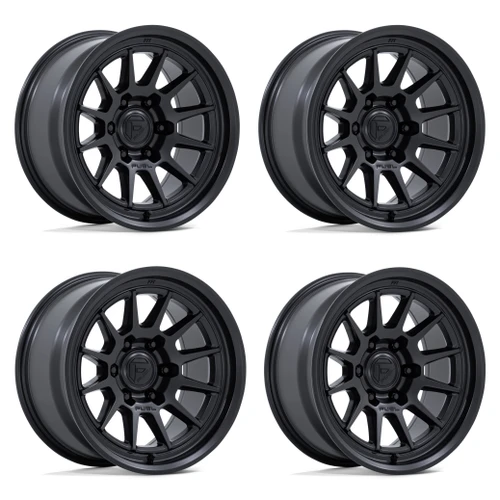 Set 4 17" Fuel FC902 Spur Matte Black 17x8.5 Wheels 6x135 25mm Offroad Rims