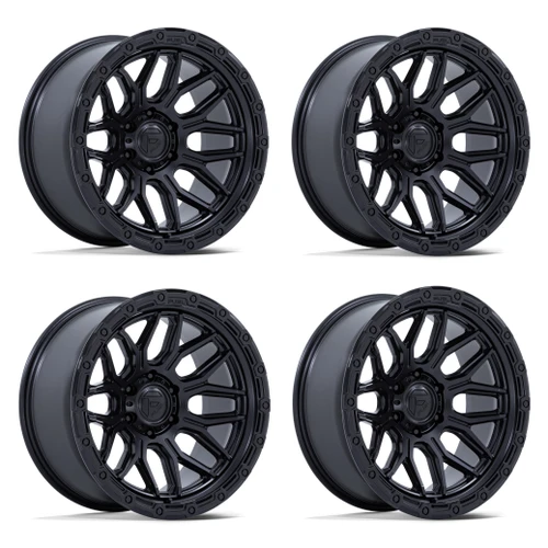 Set 4 18" Fuel FC881 Surge Matte Black Gloss Black Lip 18x9 Wheels 6x5.5 1mm Rims Offroad Truck SUV Wheels