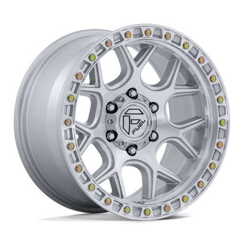 Set 4 17" Fuel FC908 Puma Gloss Silver Machined Face 17x9 Wheels 5x5 -12mm Rims Lifted Offroad Truck Wheels