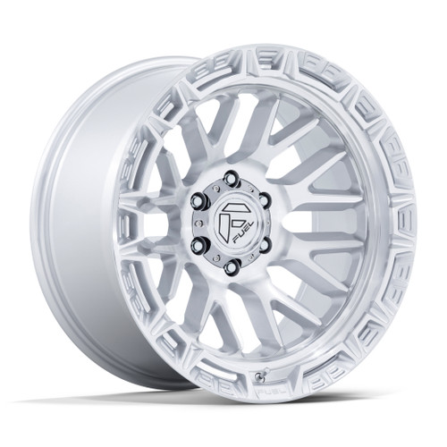 Set 4 17" Fuel FC890 Rail Gloss Silver Machined Face 17x9 Wheels 6x5.5 -12mm Rims Lifted Offroad Truck SUV Wheels