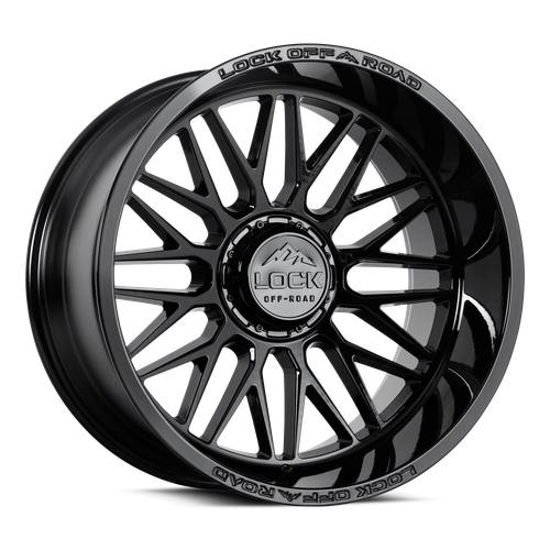 20" Lock X-Treme Apex Gloss Black  20x9 Wheel 6x135 6x5.5 1mm Offroad Truck Rim