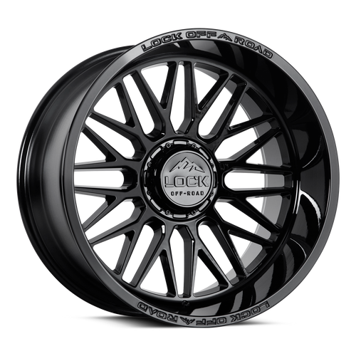 20" Lock X-Treme Apex Gloss Black 20x10 Wheel 5x5 5x5.5 18mm Offroad Truck Rim