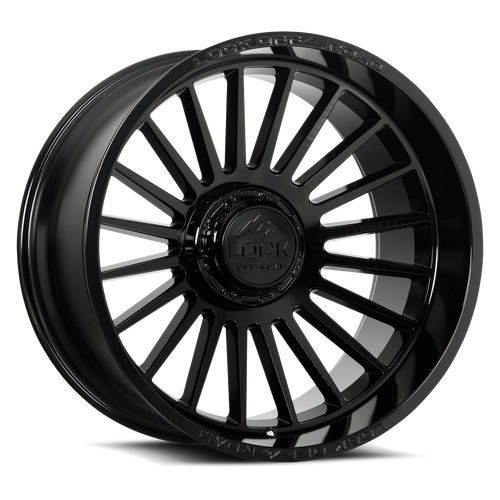 20" Lock Extreme Invasion Gloss Black 20x10 Wheel 8x6.5 (8x165.1) 18mm Truck Rim