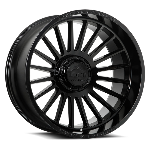 Set 4 20" Lock Extreme Invasion Gloss Black 20x10 Wheels 8x6.5 18mm Truck Rims