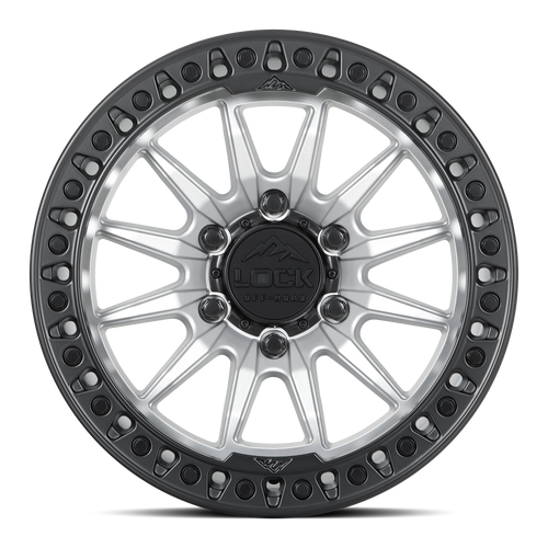 17" Lock Offroad Trail Matte Silver Matte Black Ring 17x8.5 Wheel 6x5.5 25mm Rim Offroad Truck SUV Wheel