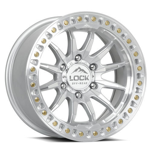 Set 4 17" Lock Offroad Trail Machine Clear Coat 17x9 Wheels 5x5 (5x127) 12mm Rims