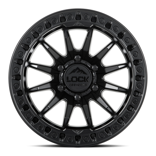 20" Lock Offroad Trail Matte Black W Matte Black Ring 20x9 Wheel 8x6.5 1mm Rim