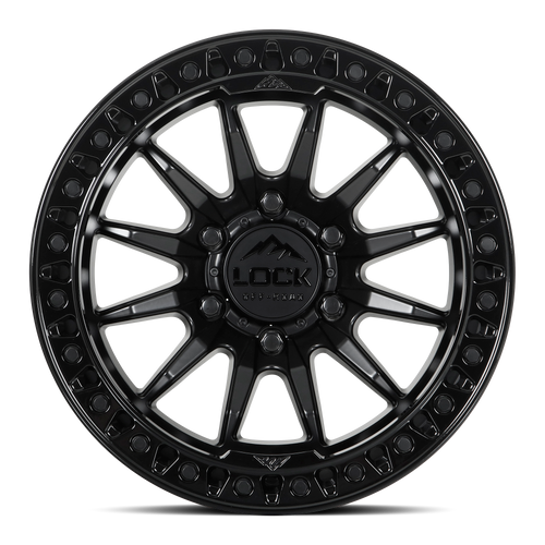 20" Lock Offroad Trail Matte Black W Gloss Black Ring 20x9 Wheel 6x135 1mm Rim