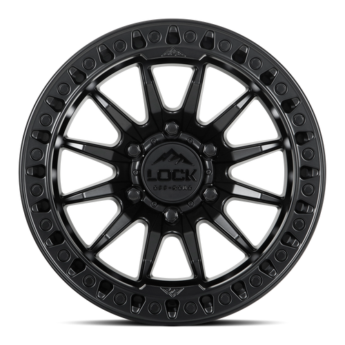17" Lock Offroad Trail Matte Black W Matte Black Ring 17x9 Wheel 6x5.5 12mm Rim Offroad Truck SUV Wheel