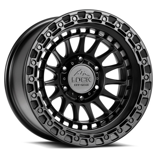 20" Lock Offroad Mojave Matte Black W Matte Black Ring 20x9 Wheel 6x5.5 0mm Rim Offroad Truck SUV Wheel